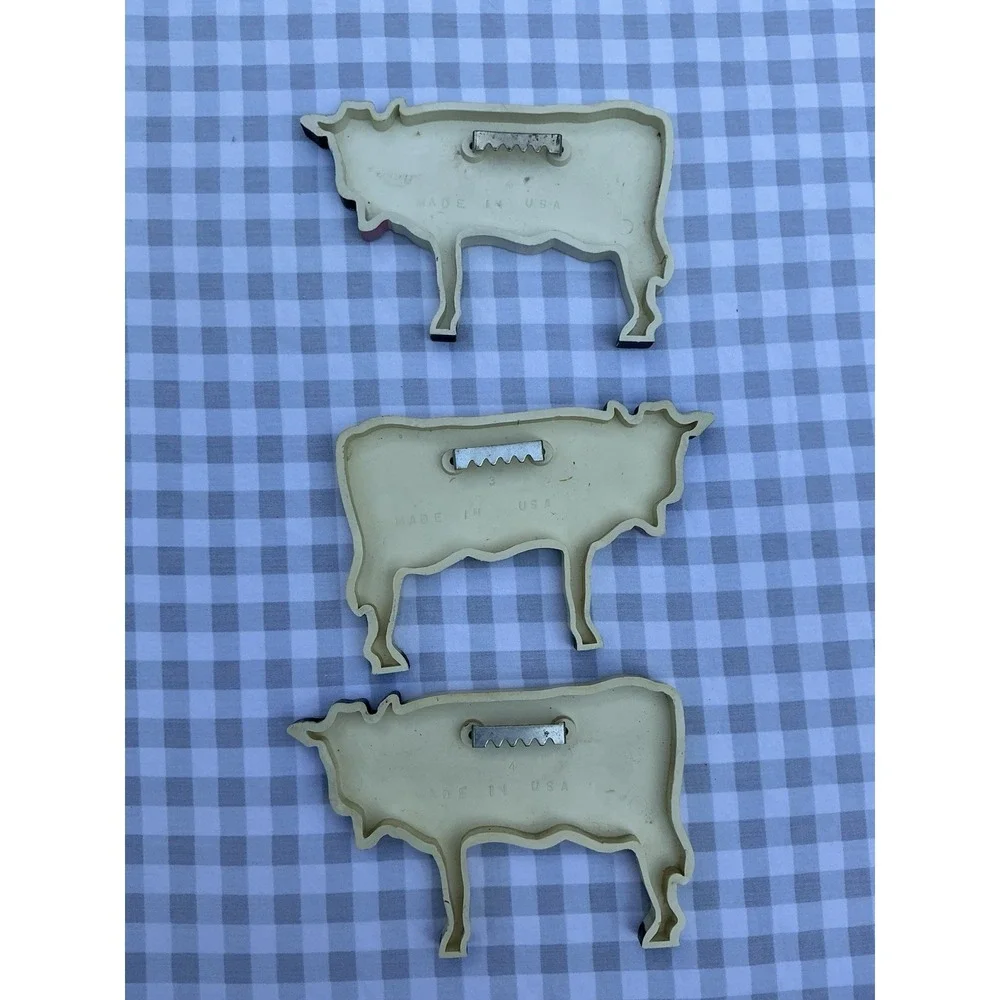 VTG 1980's Plastic Cow Wall Hanging Decor Made In USA Set Of 3 Country Farmhouse
